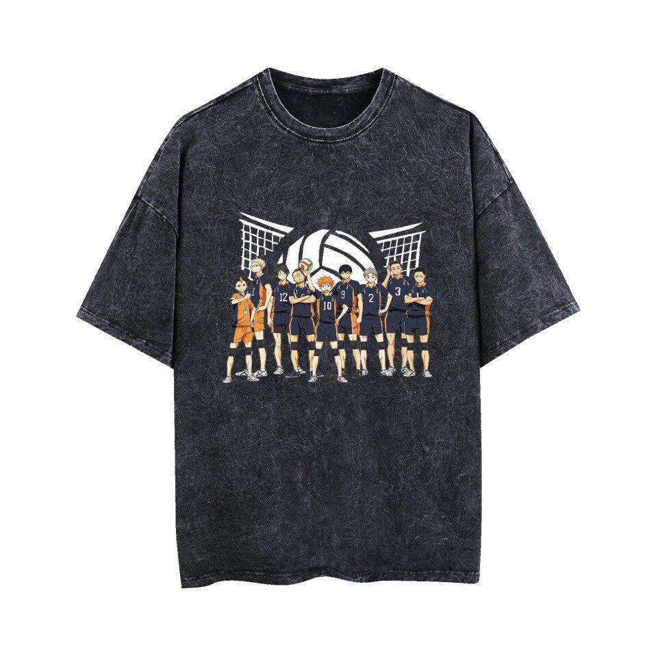 Volleyball Youth Accessories Shiga Shikiwa High School Koyama Shouyang Shortsleeved Men Women Tshirt Washed Pure Cotton Summer