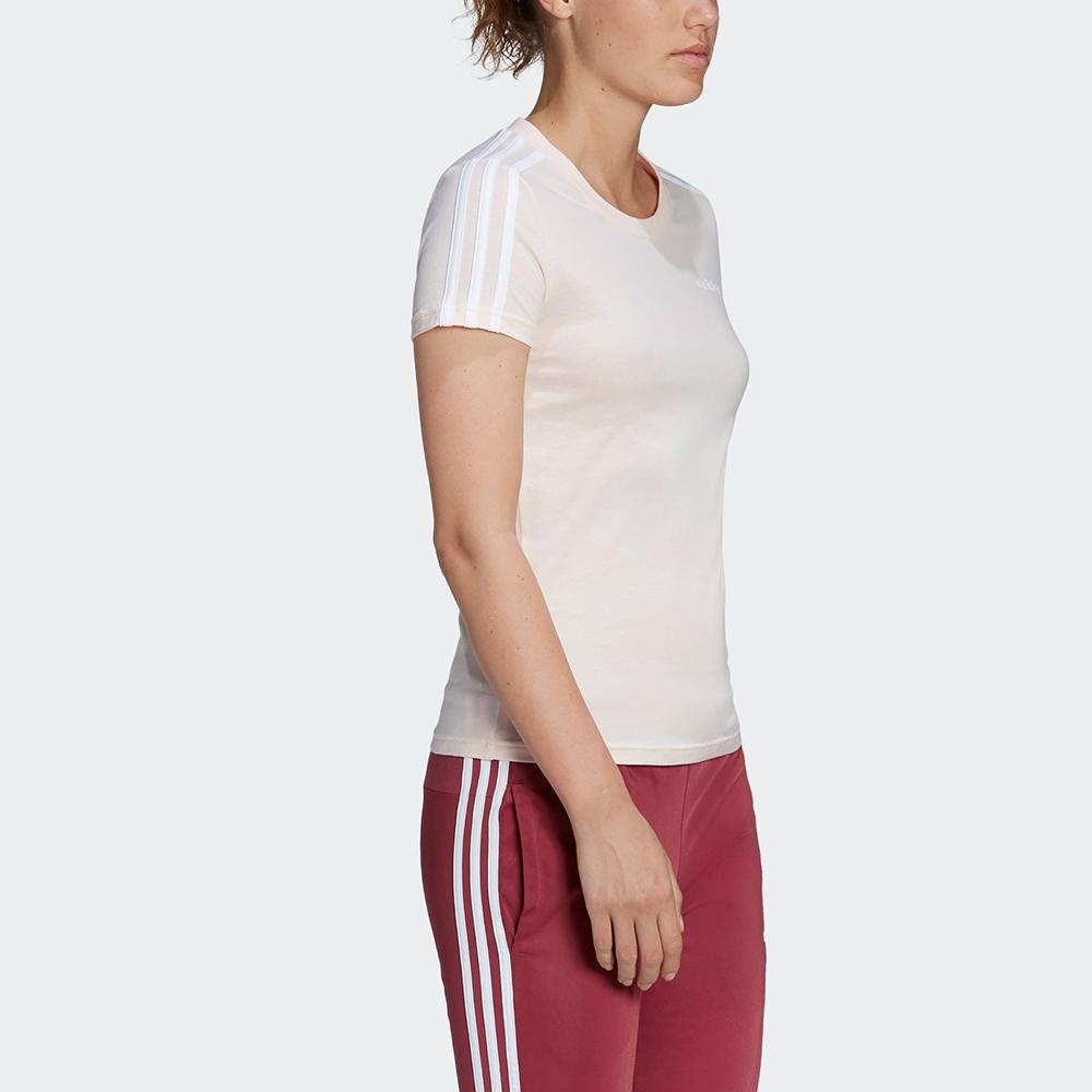 Adidas W E 3S Slim Tee Three Stripes Fitted Sports Round Neck Short Sleeve T-Shirt Women Tops Pink GD3038