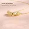 Five Blessings Chinese Clavicle Necklace: Women's Gold Bead Pendant