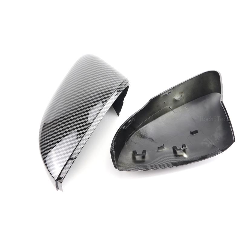 High Quality for Volkswagen VW Polo MK5 5 6R 6C 2009-2017 Full Replacement Carbon Fiber Look Bright Black Mirror Cover Side Caps