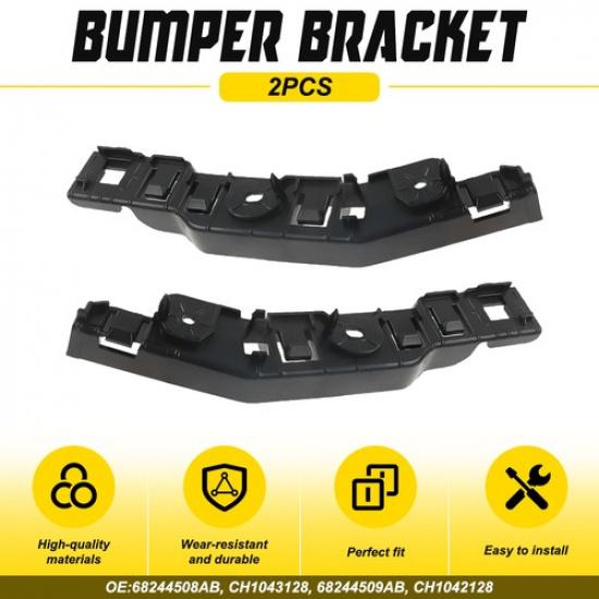 2x Front Driver Passenger Plastic Bumper Bracket for Jeep Compass 2017-2024