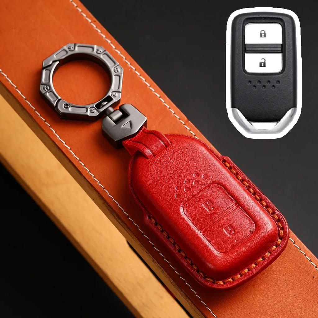 Leather Car Key Case Cover Shell For Honda Civic Accord Vezel Fit Crv Hrv Crz Hrv Polit Jazz Jade Stepwgn Elysion Pilot Odyssey