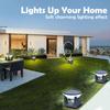 Circular Solar Post Light Outdoor Solar Pillar Light LED Fence Deck Cap Lantern Waterproof Flat Surface Patio Garden Patio Decor