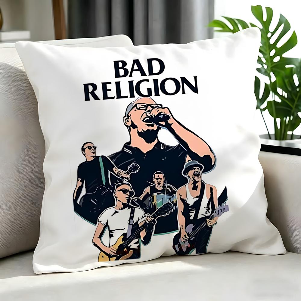 Punk Bad Religion Cushion Cover Cushion Cover Set 4Pcs 50X50 45X45 40X40 Pillowcase Decorative Sofa Home Decor