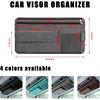 Car Sun Visor Organizer, Soft Leather Surface Eyeglasses Note Card Holder Car Storage Bag, Scratch-Resistant Waterproof Auto Sunshade Organizer Bag,