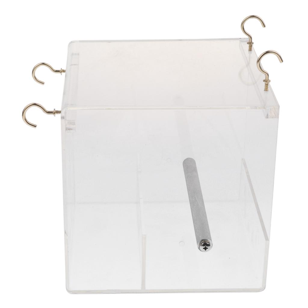 Vogel Papageien Futterautomat Acryl Transparent Futter Wasser Box Automatischer Spender für Käfigvögel Futtergeräte