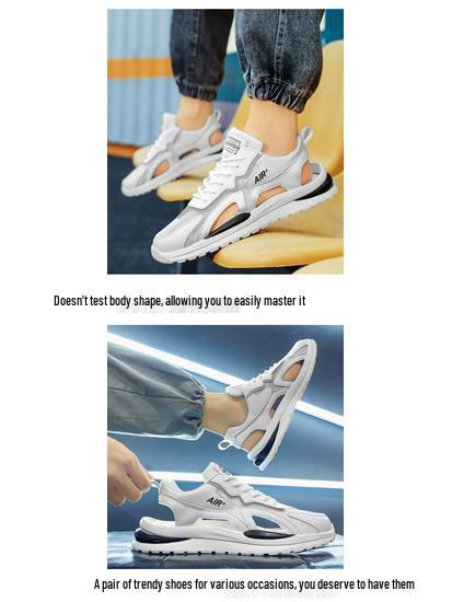 Men's Breathable Non-Slip Closed-Toe Sports Sandals for Summer