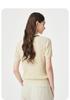 Fashion Color Dot Design: Summer Collar, Age Reducing, Soft, Skin friendly, Multi colored Knitted Short Sleeve Sweater with Wool for Women