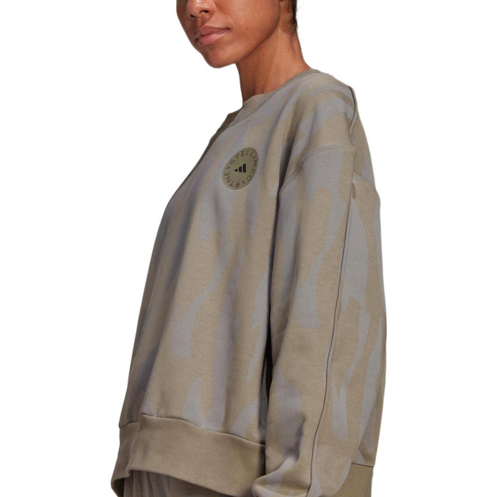 adidas Bedrucktes Logo Rundhals-Sweatshirt Damen Oberteile Grau GL7670