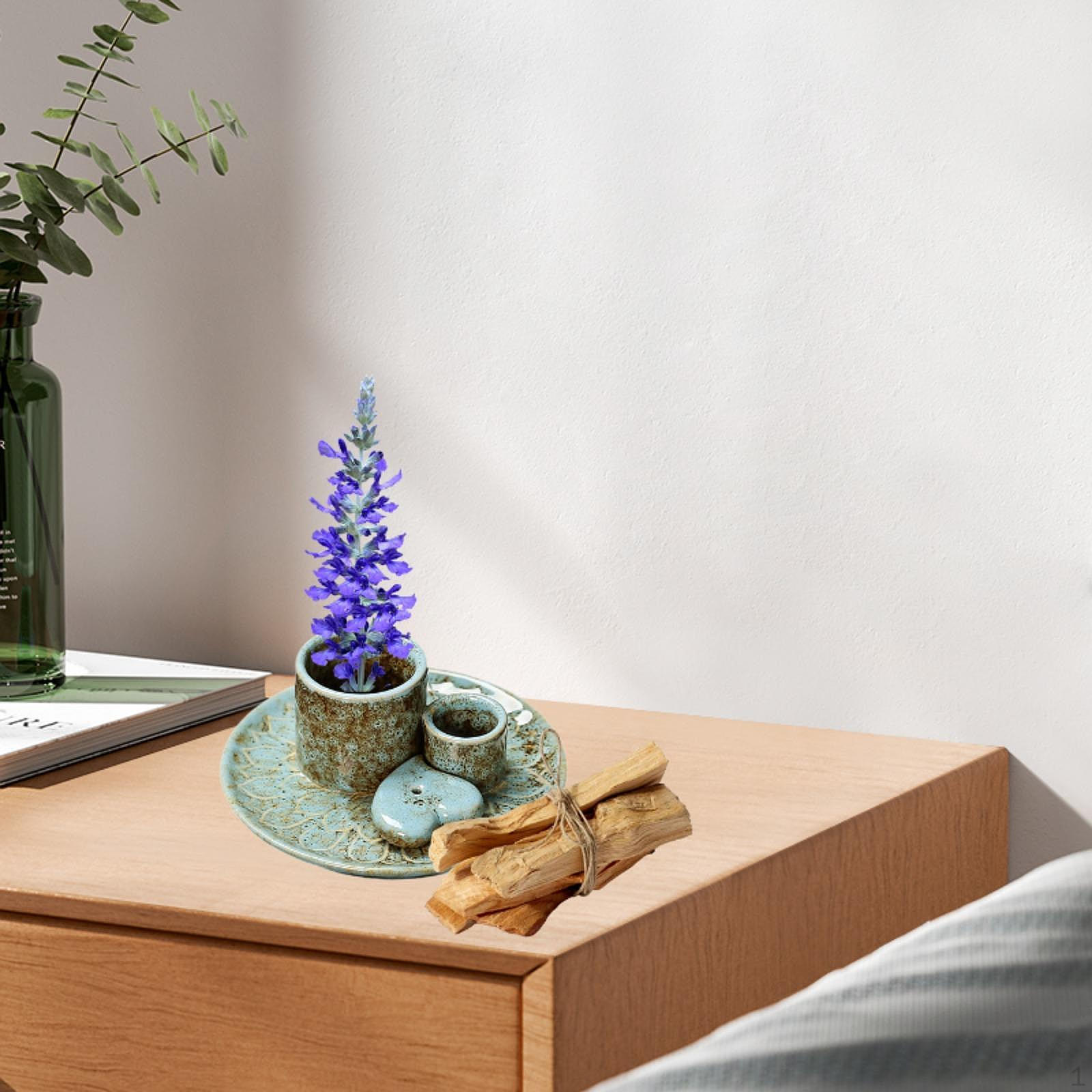 

Подставка Palo Santo для ароматических палочек, керамическая кадильница и свеча для дома и офиса синий