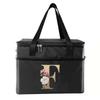 Thermal Bag Portable Lunch Bags Insulated Cooler Bag Food Bento Bags Printing Gold Letter Series Travel Picnic Storage Ice Bags