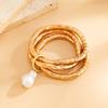 Personalized bamboo knot high-end feeling, multiple layered wearing bracelet, versatile, niche Baroque pearl bracelet
