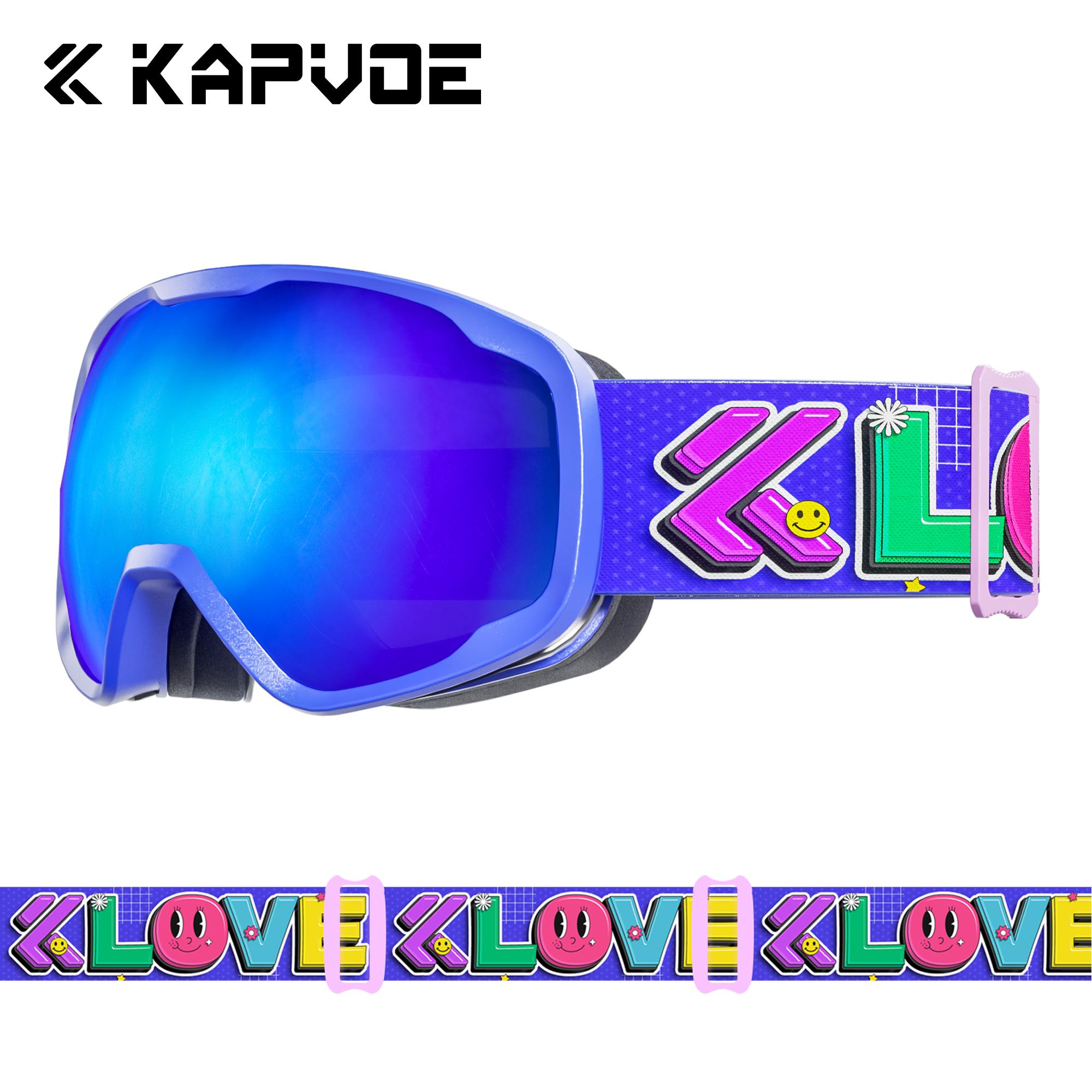 

Kapvoe Kids Snow Goggles Boys Skiing Sunglasses Child Professional Anti-fog Snowboard Goggles Double UV400 Kids Mask Glasses S