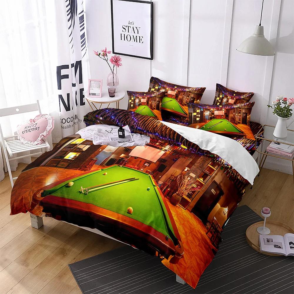 Billiards Duvet Cover Black 8 Ball with Fire Sports Games Theme Billiard Ball Bedding for Boys Girls Teens Bedroom Decorations