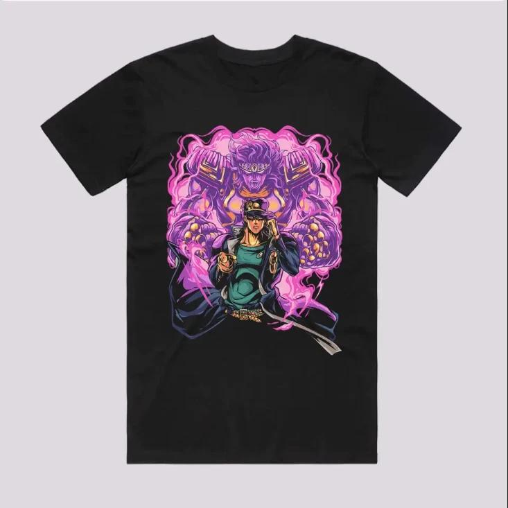 Anime Jojo Star Platinum Japanese Style Black Tshirt Size S4XL S
