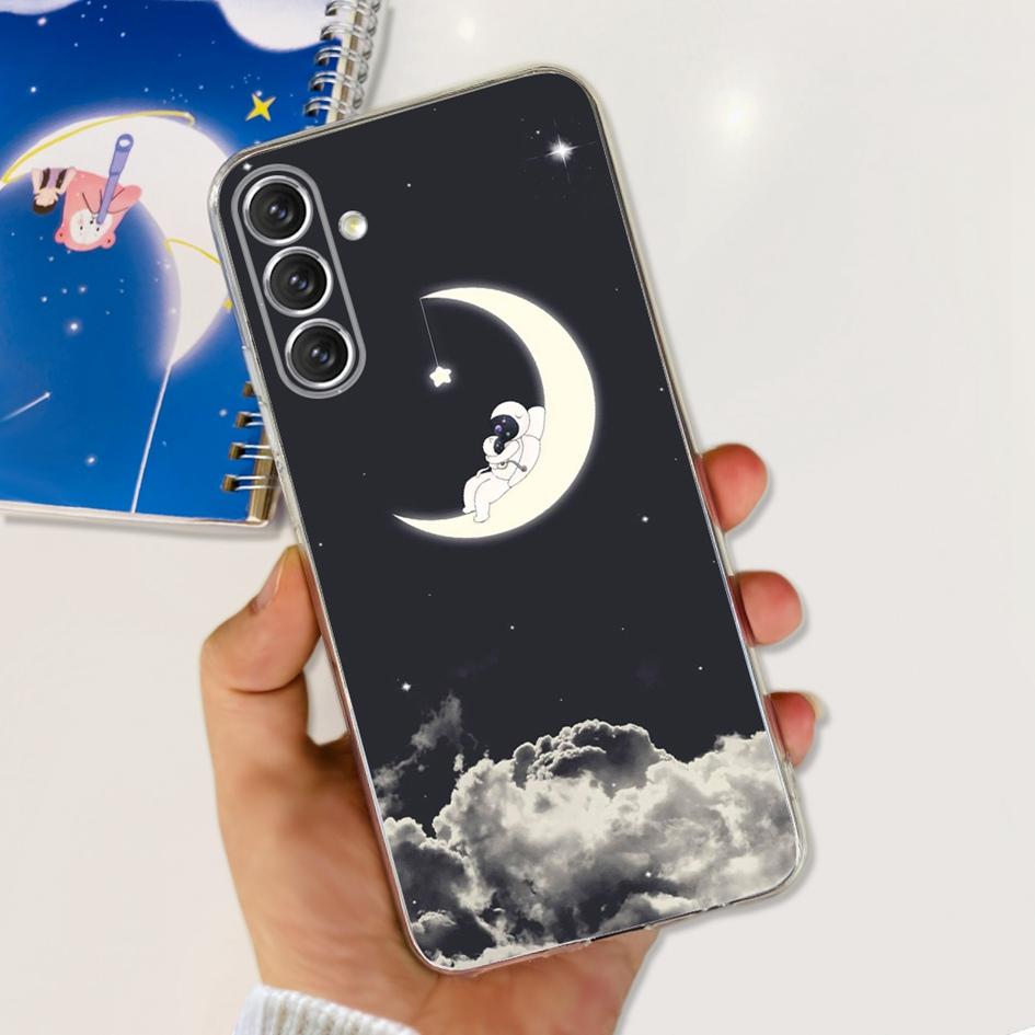 For Samsung A24 4G Case 2023 Popular Flower Astronaut Transparent Cover Soft Phone Case For Samsung A24 A14 5G SM-A146B A 24 Bag
