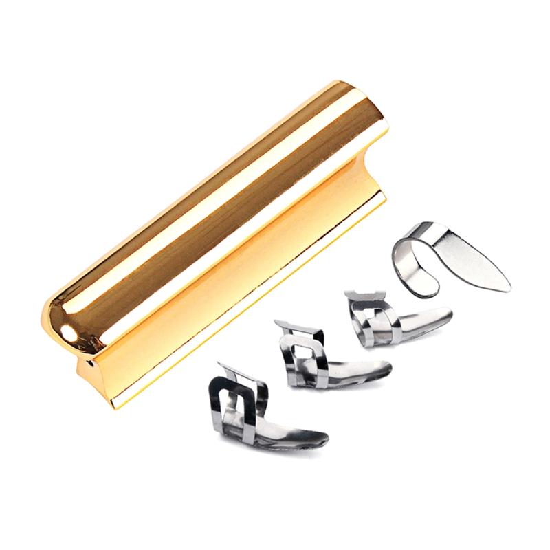Guitar Slide Stainless Steel Tone Bar Guitar Lap Slide Tone Bar with 3Pcs Finger Picks & 1Pc Thumb Pick for Guitar Bass