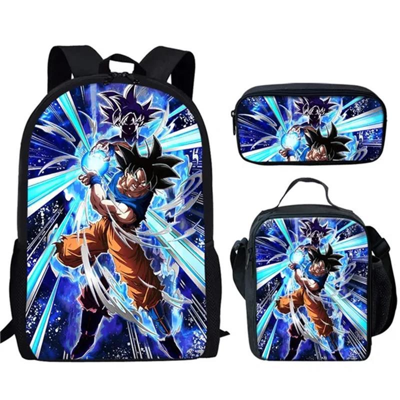 Animation seven dragon ball backpack, primary and secondary school schoolbag, satchel, shoulder bag, pencil case three-piece set