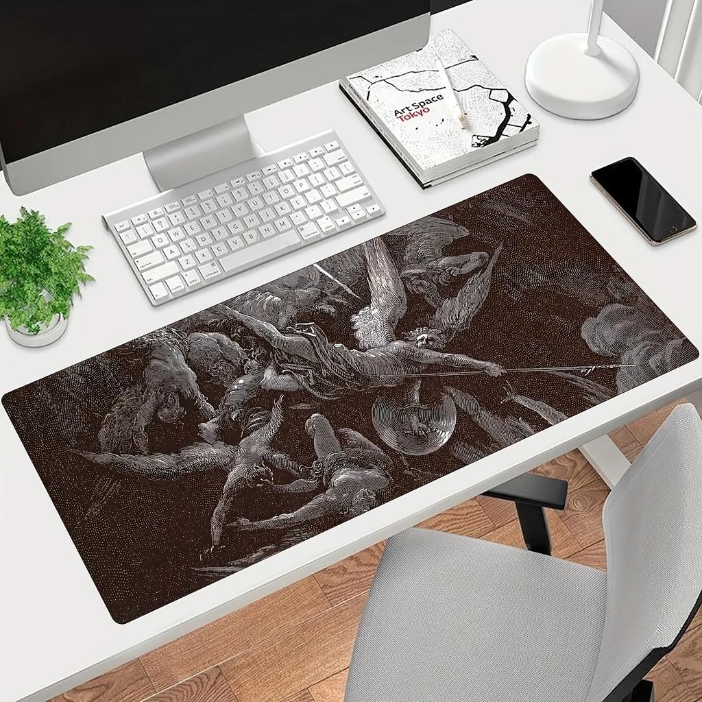 Gothic Desk Mat Hell Gustave Dore Large Mouse Pad Keyboard Mat Rubber Mouse Pad Computer Accessories Office Rug Mousepad Gamer