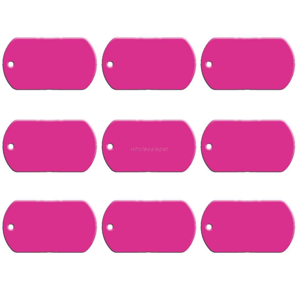 

Дешевые оптовые 20 шт. персонализированные военные идентификационные бирки для собак индивидуальные идентификационные бирки для кошек и собак 50x29x1mm горячий розовый