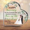 Gifts for Him Her Anniversary Acrylic Plaque, Cotton Flower Romantic Plaque Table Decoration, Clear Acrylic Sign Inspirational Wedding Gift for Coupl
