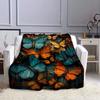 1pc Butterfly Print Blanket, Flannel Blanket, Soft Warm Throw Blanket Nap Blanket For Couch Sofa Office Bed Camping Travel