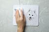Japanese Spitz, Nihon Supittsu - mouse pad with print, personalized dog-themed mouse pad, unique gadget for an office worker by Art-Dog brand