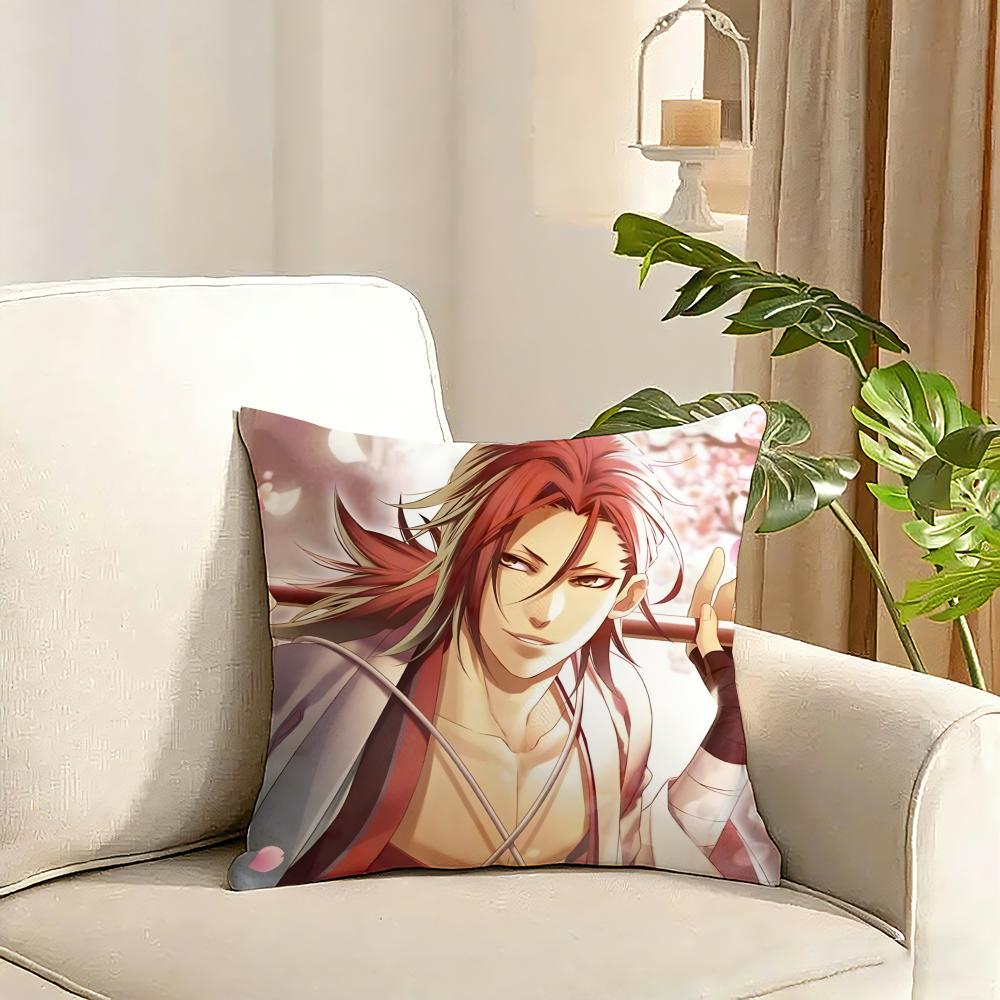 Anime Hakuoki game Cushion Cover Reversible Plush Pillow Cover Soft Fluffy Home Decor for Sofa Bedroom