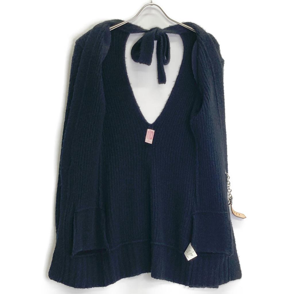 FETICO [23AW] FTC234-0704 WOOL CASHMERE KNIT CARDIGAN Wool cashmere knit tops 1 blackUsed