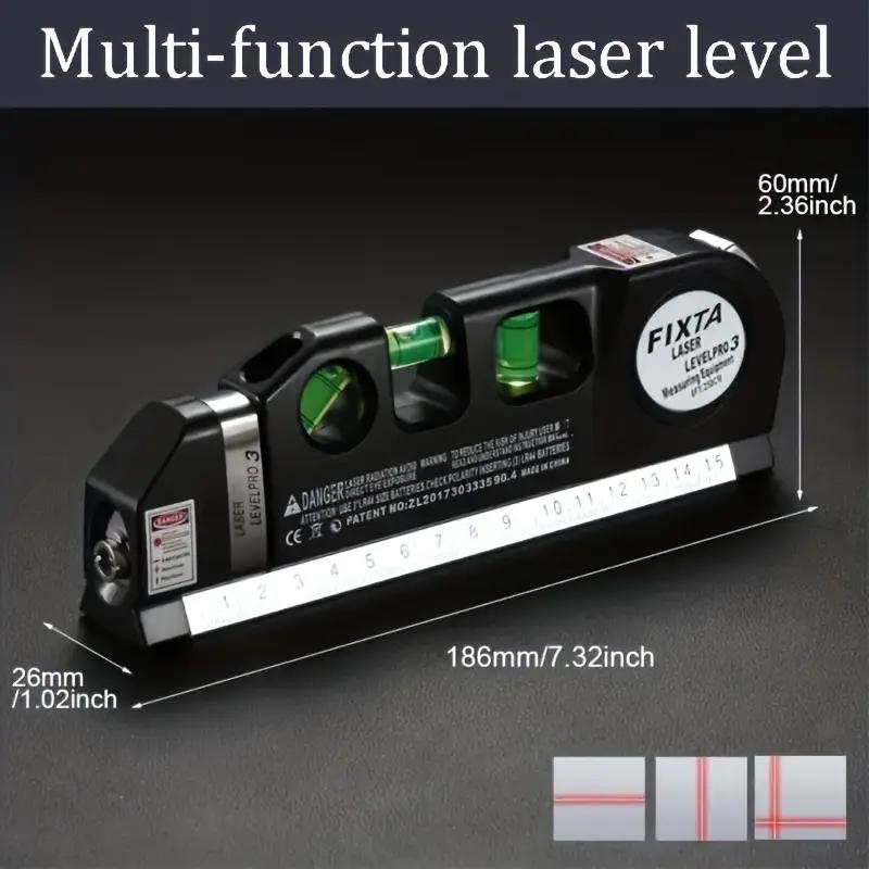 Laser Level Tool Multi-Purpose Laser Level Standard Cross Line Laser Level Beam Tool With Metric Ruler 8ft/2.5m For Picture Hanging Cabinet Tile Wall