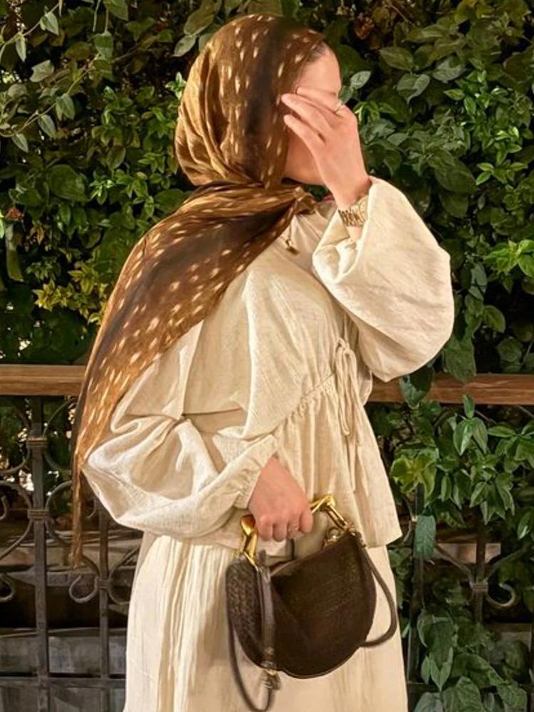 Ramadan Hijab for Women Bohemian Floral Print Shawl Watercolor Soft Muslim Hijabs Lightweight Wrap Scarf Headscarf Summer Beach