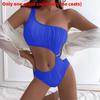 Plain Color Oneshoulder Swimsuit For Women With Padded Bust And Polyester Fabric For Swim And Dance Activities