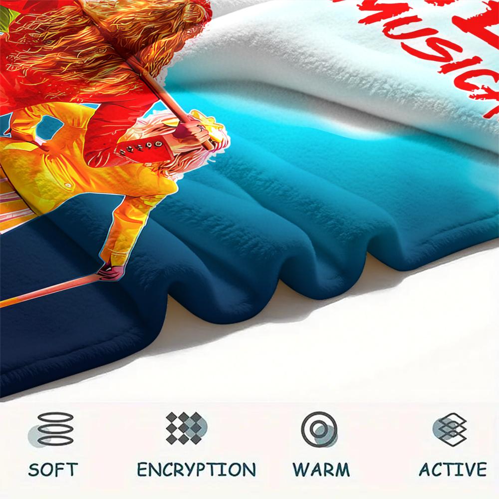 1PC Heathers Print Flannel Blanket, High quality All Seasons, Home Decor, Warmth and Comfort, Perfect for Christmas Gifts