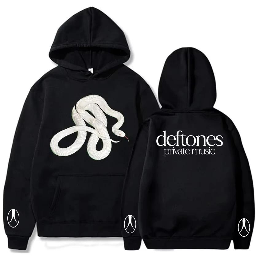 2025 Private Music Snake Hoodie Band Deftones Graphic Sweatshirts Autumn Fleece Casual Male Pullovers Long Sleeve Unisex Streetw