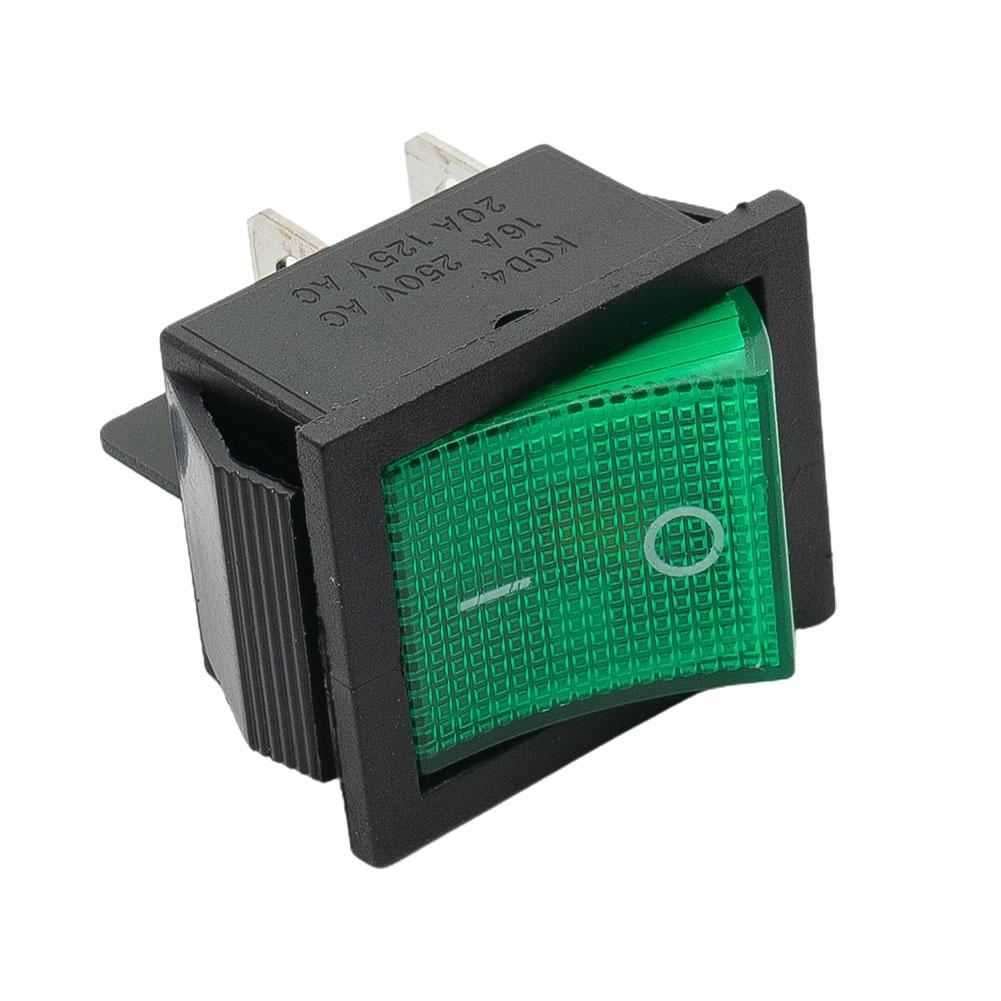 Green Rocker Switch Water Proof Cover 4 Pins 16A 250V AC DPST Easy