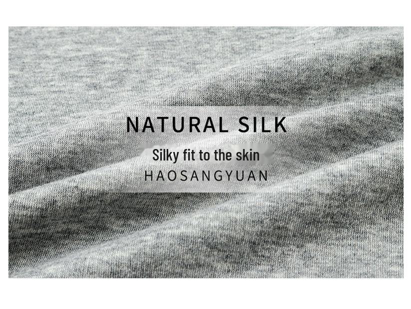 Haosangyuan Mullbärssilke & Sammetssjal Väst - Förtjockad Kofta Väst