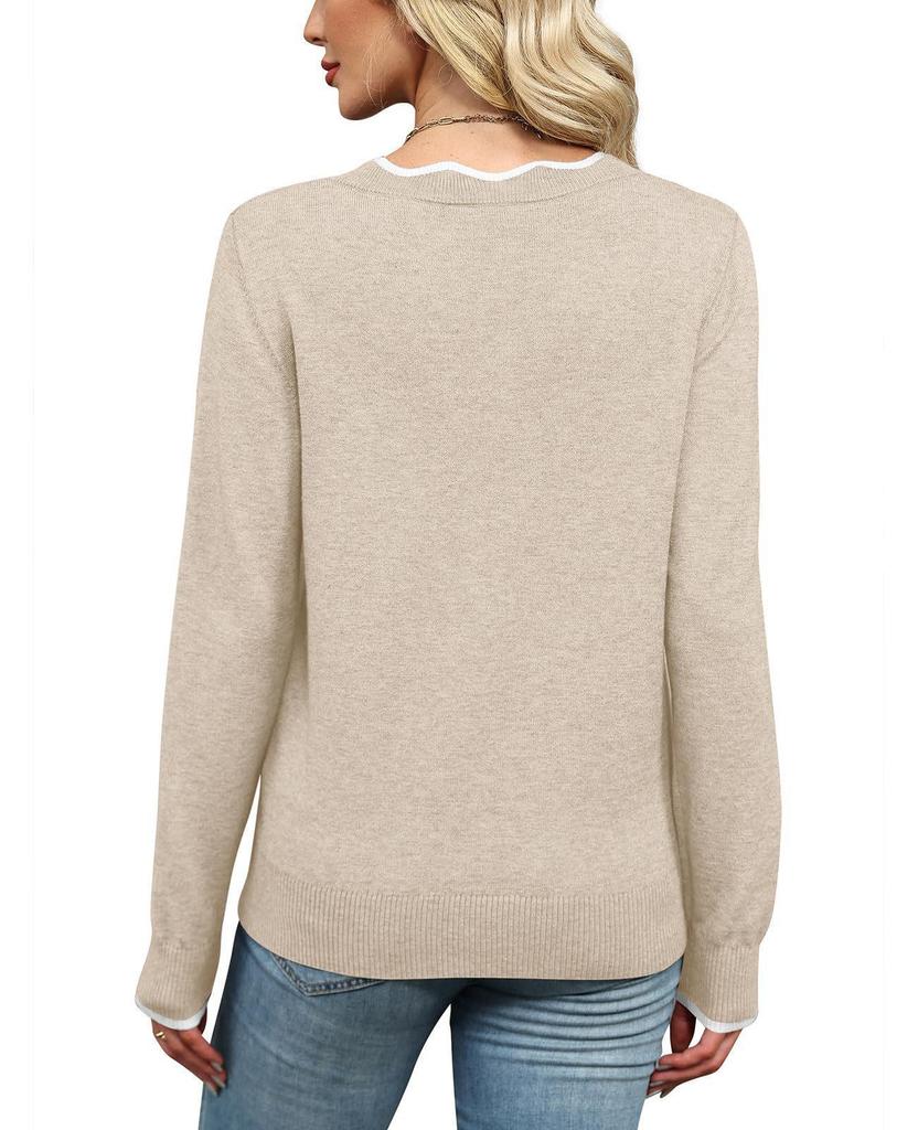 Women's Casual Solid Color Knitted Pullover Sweater - Autumn/Winter Collection