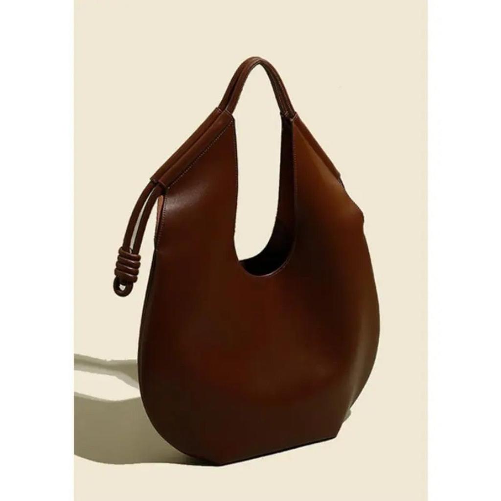 Womens Brown Handbag Minimalist Casual Tote Bag Large-Capacity Commuting Shoulder Armpit Large Handbag Designer Business Clutch
