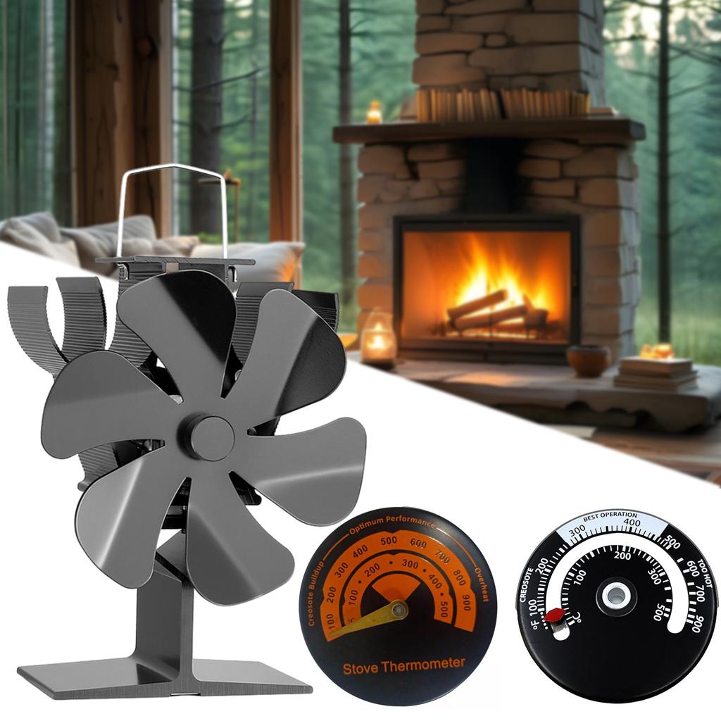 6-Blade Thermal Power Stove Heating Fans Single Head Stove Top Fan For Fireplaces Multifunctional Stove Top Fan for Home Heat