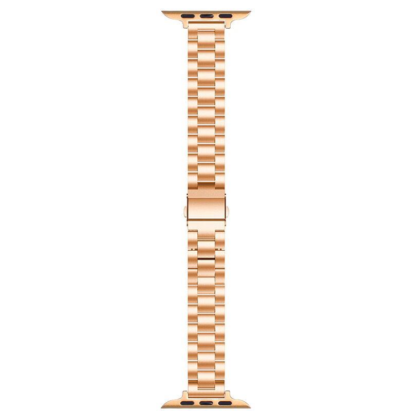 Watch Strap for Apple Watch Series 10 42mm/9 8 7 41mm/SE (2023) SE (2022) SE 6 5 4 40mm/3 2 1 38mm Three Beads Slim Metal Watch Band