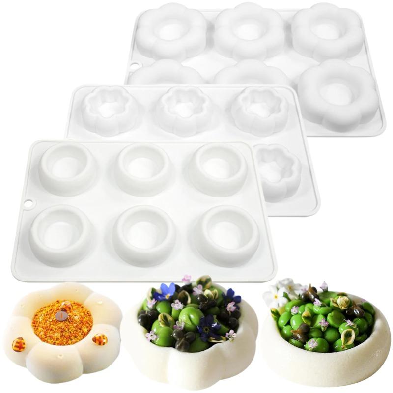 Mousse Cake Mold Food Grade BPA Free Heat-Resistant Dishwasher 6-Cavity DIY Fondant Chocolate Mold for Baking and Dessert Making