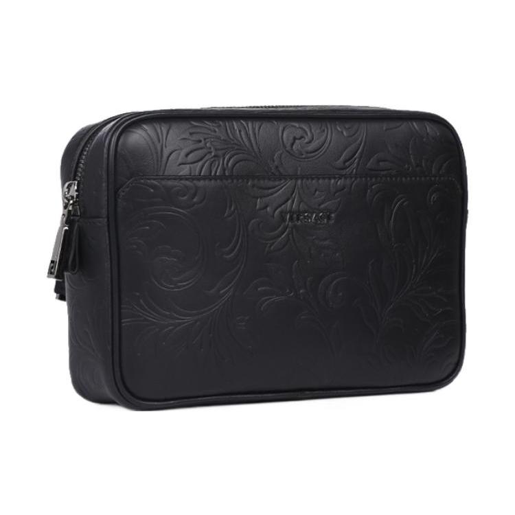 New FANSIZHE Leather Fanny Pack, Crossbody Bag Men's Black DFB8075-DPBA4-D41E