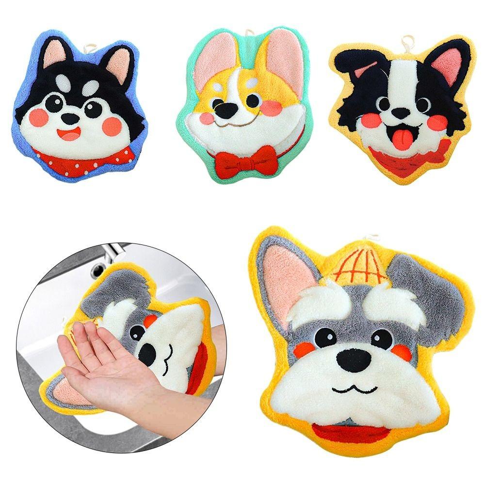 Thickening Hand Towel Dog Shaped Kid Towel Kawaii Kitchen Handkerchief Bathroom