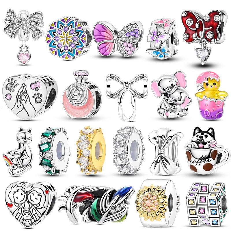 New In Copper Charms Bow Elephant Pendant Silicone Beads Fit Original Pendant Bracelet Diy Jewellery Jewelry Making