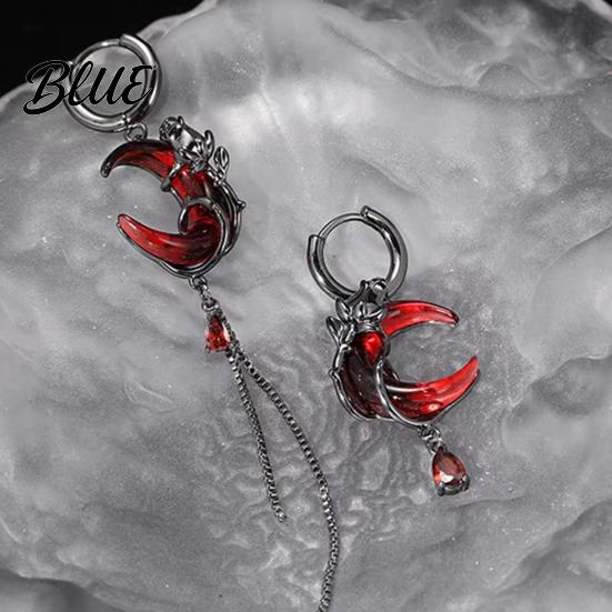 Ring Drop Earrings Asymmetric Tassel Design Moon Crowd-pleasing Decor Finger