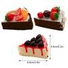 2piece Faux Bakery PVC Fruit Egg Model Function Practical Refrigerator Sticker Triangular Cake Decorations Bakery