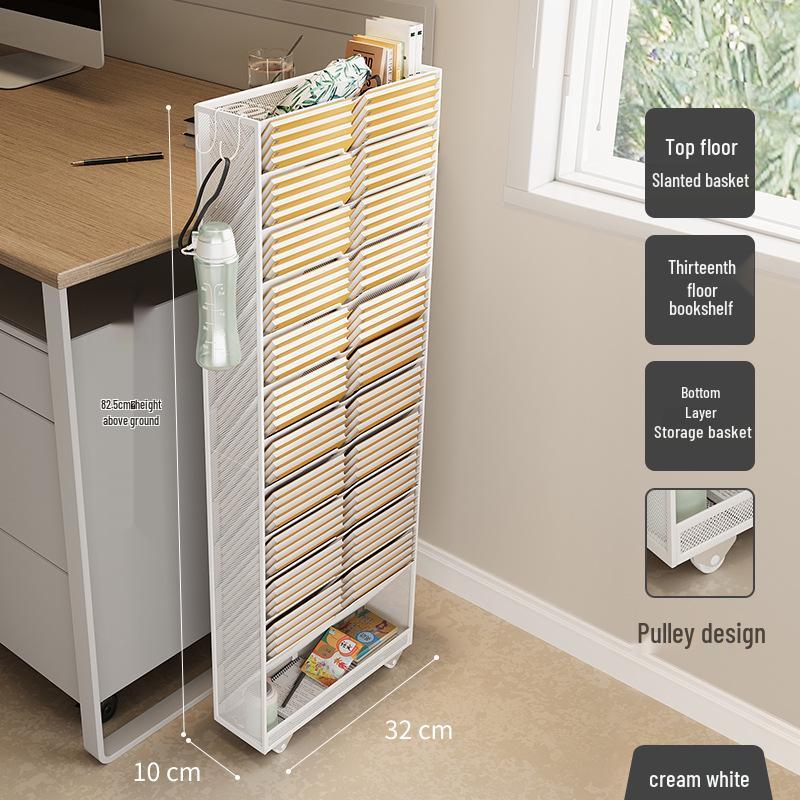 Wrought Iron Movable Edge Bookshelf & Bookend with Children's Side Storage