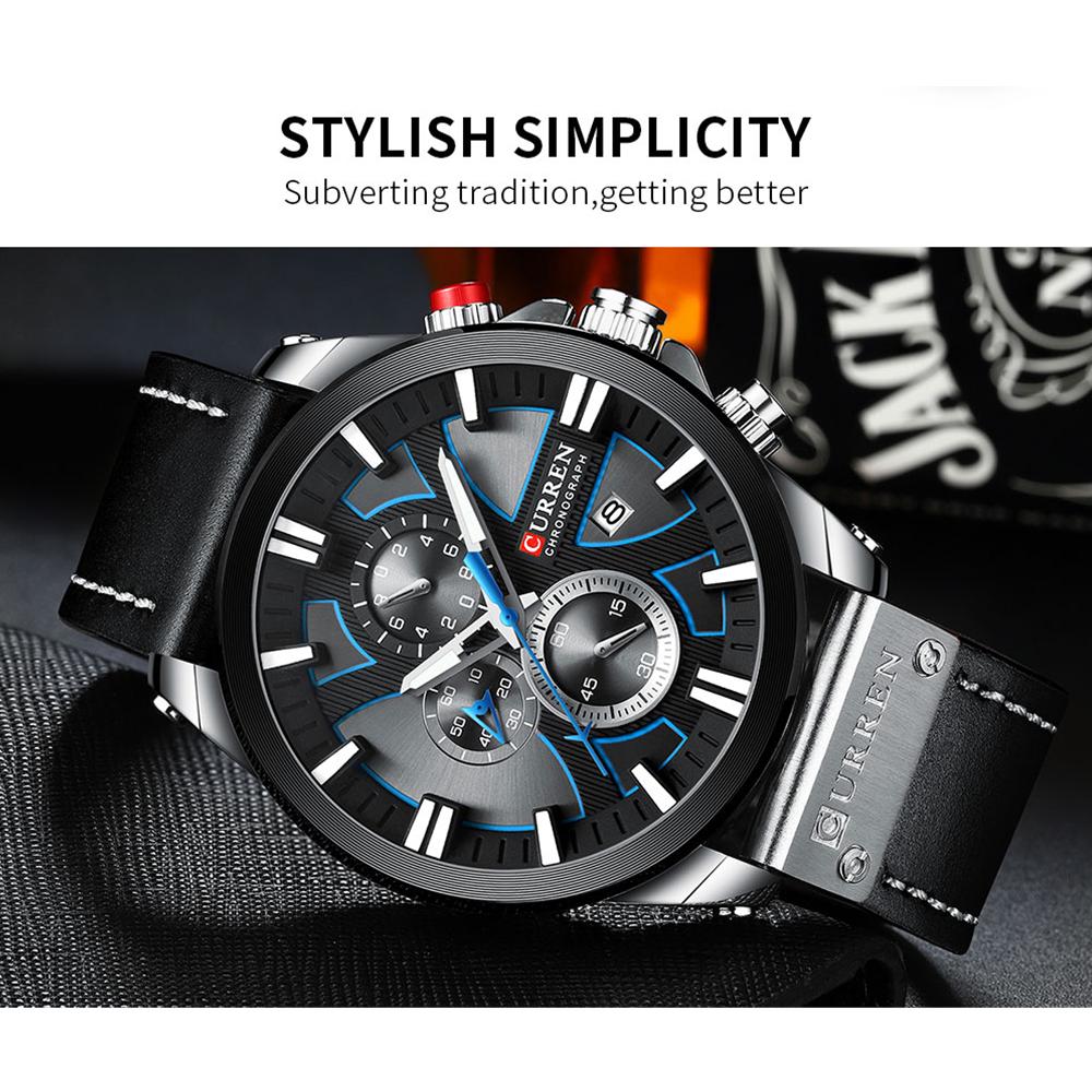 CURREN Kell Chronograph Sport Meeste käekellad Kvartskell Nahast Meeste Käekell Relogio Masculino Moekink meestele