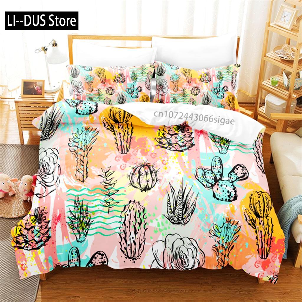 Tropical Cactus Bedding Set Duvet Cover Set 3d Bedding Digital Printing Queen Size Bedding Set Fashion Design