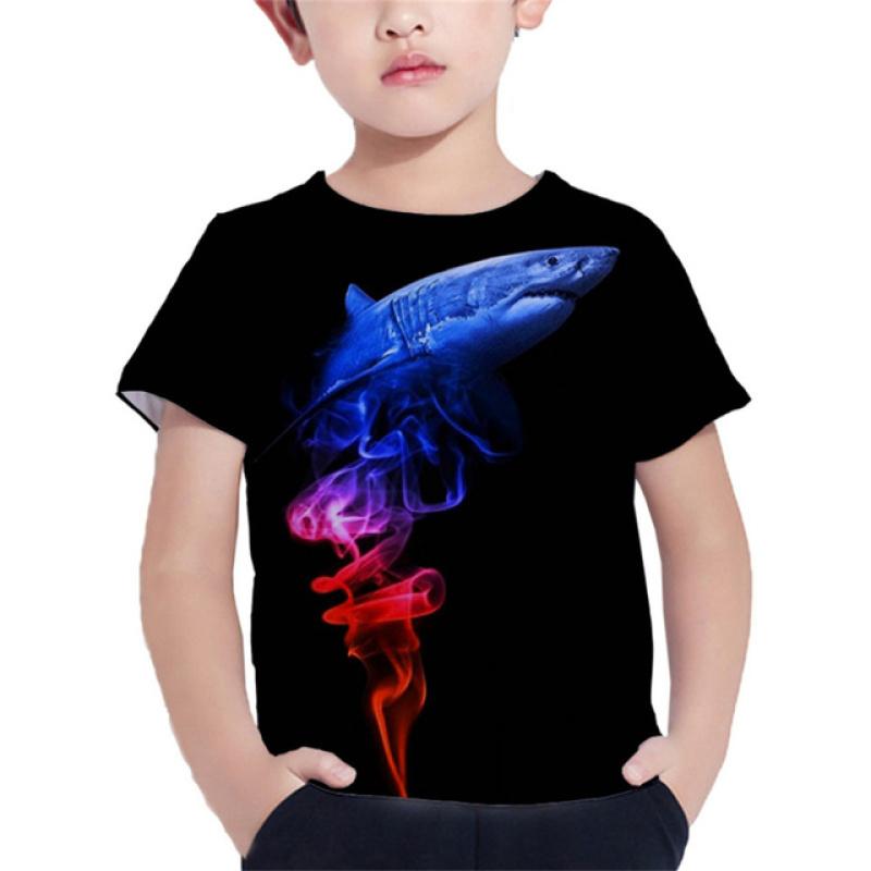 Shark Tshirt Kids Clothes Summer Animals Blue Sea T-Shirt For Boy Tee Shirt Children Top 2026 Short Sleeve 3d Print Girls Tees
